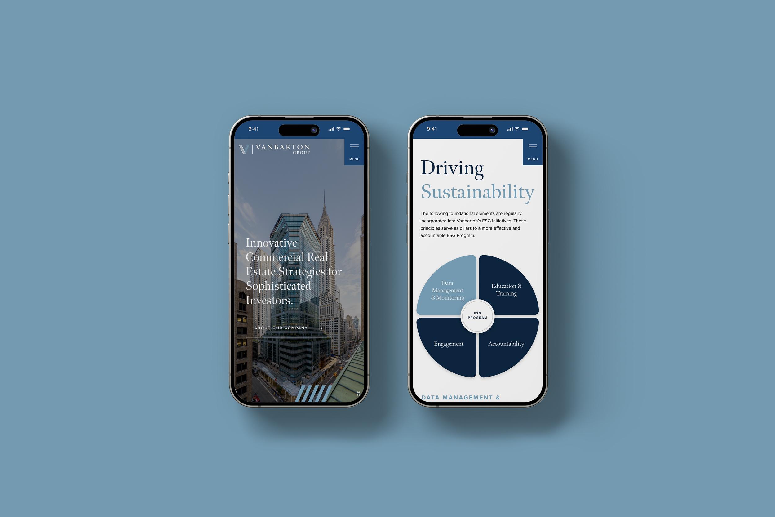 Mobile-friendly web design for Vanbarton Group by Terrain