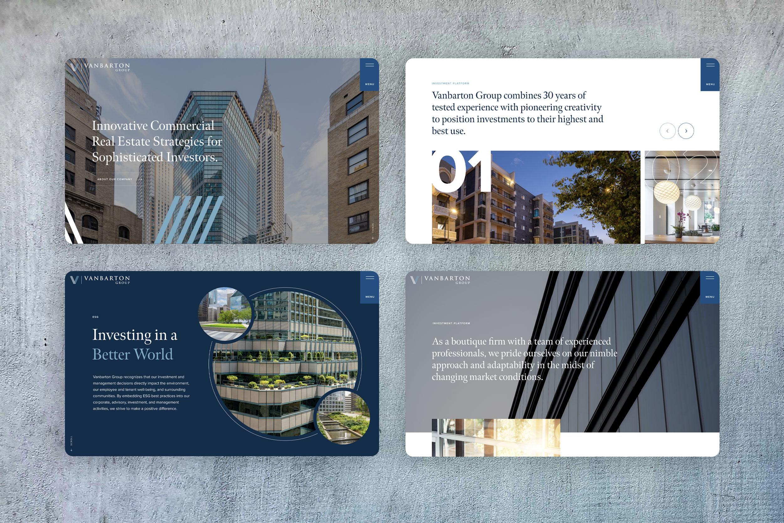 Vanbarton Group website redesign – modern homepage UI by Terrain